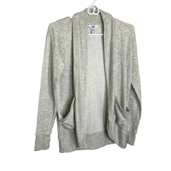 Girls' Large Athleta Gray Wrap N' Roll Sweatshirt Cardigan Modal Blend - Picture 2 of 5